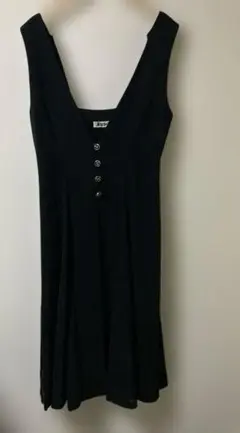 Joyeux ヴィンテージ　黒　ノースリーブVネックワンピース