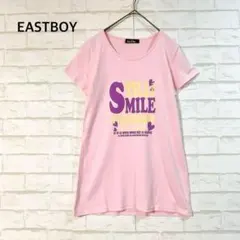 EASTBOY イーストボーイ（9号）半袖Tシャツ ピンク 文字ロゴ Aライン