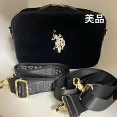 U.S. POLO ASSN. コーデュロイ クロスボディ ショルダーバッグ　黒