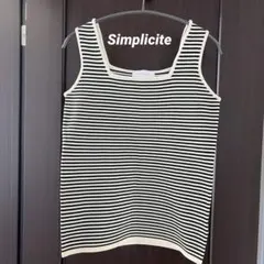 SIMPLICITÉ（サンプリシテ）ノースリーブ ボーダー ニット トップスのサムネイル