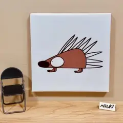やまあらし柄（大）　ファブリックパネル仕上げ　イラスト　障害者アート