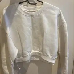 GU ホワイト クロップドスウェット Mサイズ