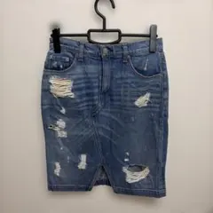 rag & bone デニム タイトスカート ダメージ加工のサムネイル