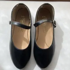 フォーマルシューズ 黒 女の子 19.0cm