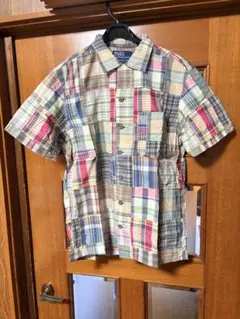 Polo by Ralph Lauren 半袖チェックパッチワークシャツ　S