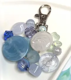 ブルー系ビーズのチャーム♡