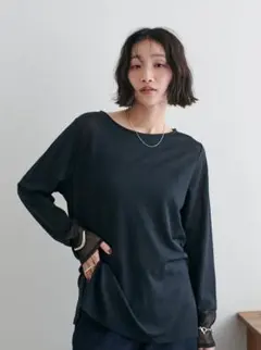 シアー長袖カットソー