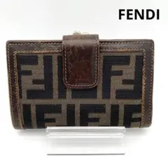 FENDI 二つ折り財布 がま口 ズッカ柄 オールドフェンディ コンパクト