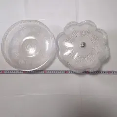 昭和レトロ！使い方いろいろ花型透かし模様容器&フルーツ皿！ 直径25cm新品！