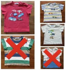 【90cm】familiar のりもの　半袖Tシャツ 3点セットのサムネイル