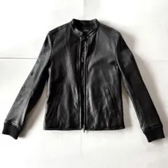 ナノ・ユニバース 黒 ライダース レザージャケット 42size