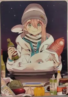 ゆるキャン10周年記念展 オリジナルラベル缶ステッカー 各務原なでしこ