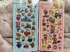 【即購入OK】ズートピア ぷっくり立体 中国シール2種セット販売 非公式