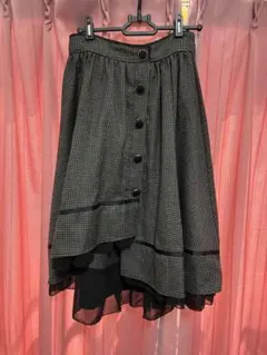 axes femme チェック柄フレアスカート