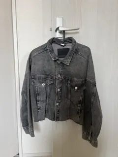 新品　H&M デニムジャケット　ブラック　春　ジャケット　アウター　黒　L
