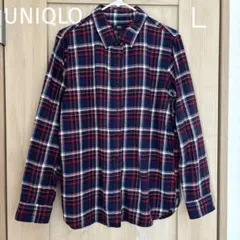 UNIQLO フランネルチェックシャツ（長袖） L