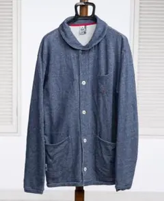 6.3新品タグ付 チャムス ショールカーディガン XXL 紫 スウェット 裏 