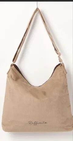 Raffinito コーデュロイショルダーバッグ ベージュ 大容量