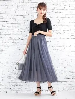 fifth  チュールロングスカート