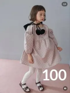 soft cheese ジャガード 花柄 ワンピース ピンク 100 新品