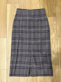 GLOBAL WORK チェック柄タイトロングスカート