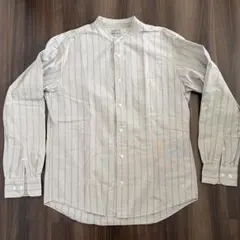 無印良品 スタンドカラーシャツ ストライプ メンズ M