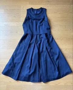 COMME CA ISM ネイビー ノースリーブ カットソーワンピース