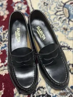 HARUTA ブラックレザー ローファー