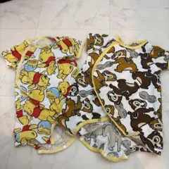 プーさんとチップ&デールロンパース2枚セット 男女兼用