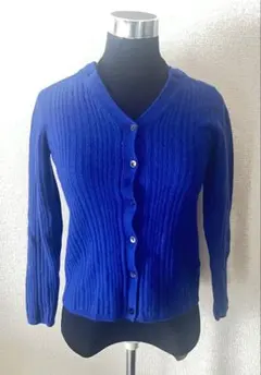 ROPE カシミヤ混合ニットカーディガン　青