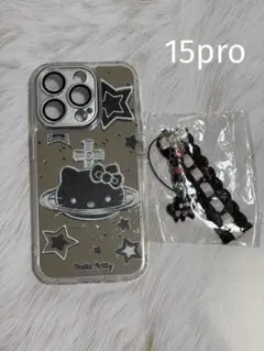 iPhone15pro ケース　カバー　ハローキティ　ストラップ