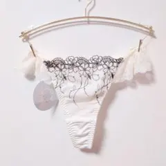 サイドフリル フラワー刺繍 Tバック ソング ショーツ インナー 下着