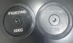 FIGHTING ROAD 10kg ダンベルプレート2枚 ラバーバンド付き
