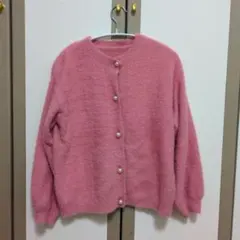 ピンク ファー カーディガン