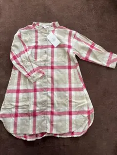 【新品未使用】3can4on チェックシャツワンピース　100