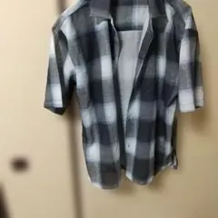Discoat チェック柄 半袖シャツ グレー系