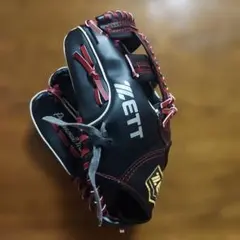 ZETT 軟式 野球 グローブ レッド ブラック子供用 - メルカリ