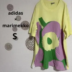 86 【アディダス×マリメッコ】フラワープリント　半袖Tシャツ　パステル　S