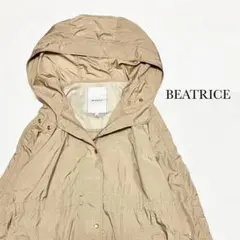 美品　ベアトリス　洗える　ロングブルゾン　フーディーコート　軽量アウター