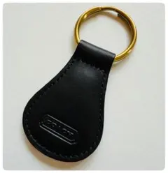 COACH コーチ　レザーキーホルダー　バッグチャーム　ブラック✖️ゴールド