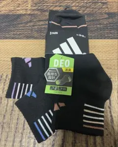 新品　adidas アディダス　レディース靴下　黒×マーブル　23〜25