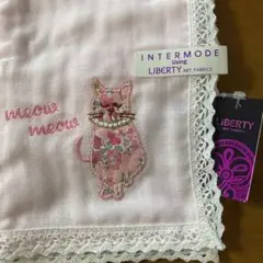 【新品未使用】リバティ　インターモード　ガーゼハンカチ　ねこ