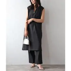 【2点/¥6490/完売品】Bonjour Sagan Vネックセットアップ 黒