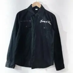 AUTHENTIC　ワークシャツ　長袖　ブラック　メンズ　M アメカジ　古着