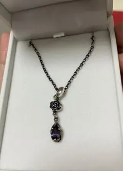 バラモチーフ ネックレス 950シルバー 紫色のサムネイル