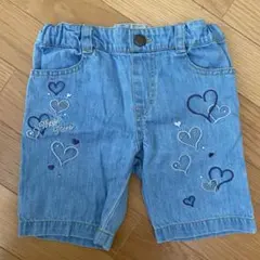 値下げ　メゾピアノ デニム半ズボン 110cm ハート刺繍
