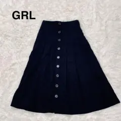 グレイル　ブラック ラップスカート フレアスカート【M】 ボタン巻きスカート