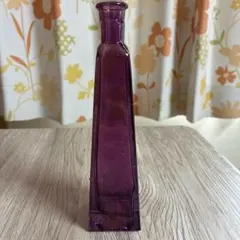 スペイン製　リサイクルガラス 瓶 パープル 一輪挿し オブジェ 置物