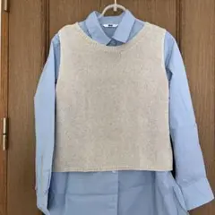 【新品 未使用】 INDIBRAND ベージュ ニットベスト ノースリーブ