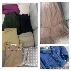 洋服まとめ売り スカート8点、リブニット、デニムジャケット 計10点